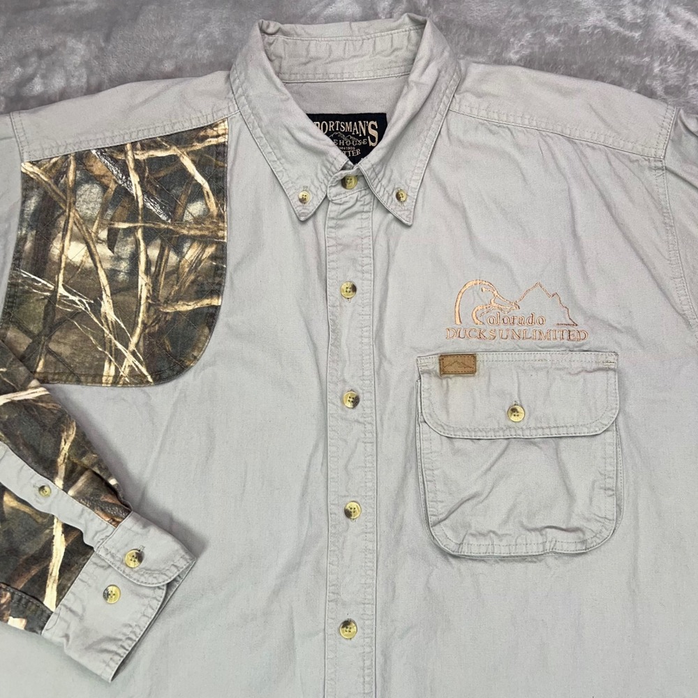 SPORTMAN'S WAREHOUSE Shooting‎ Shirt Men's XL Camo Colorado Ducks Unlimited Hunt